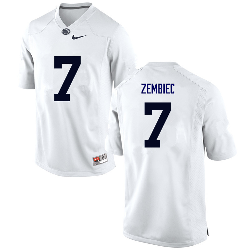 Men Penn State Nittany Lions #7 Jake Zembiec College Football Jerseys-White